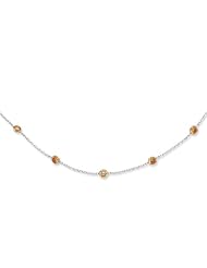 Sterling Silver Champagne CZ Necklace - 18 Inch