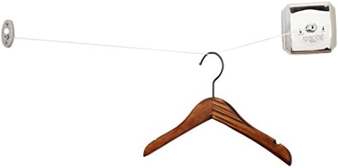 9.2 Feet Length Square Retractable Clothesline with Copper Pull Head Premium Solid 18/10 (Screw Driver Included)