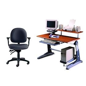Desk and Office Chair Combo Deal- Conductor Personal Workstation and Task Office Chair by New Spec