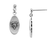 Stainless Steel Nfl Football Cz Chicago Bears Logo Earrings