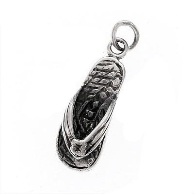 Sterling Silver Charm - Flip Flop Sandal 15mm