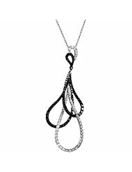 14K White Gold Black and White Diamond Necklace - 1.50 Ct. -- LIFETIME WARRANTY