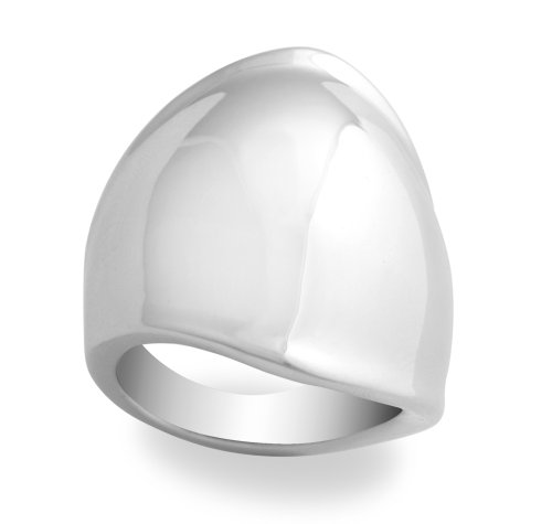 JanKuo Jewelry Silver Tone Woman Large Size Shining Polish Finish Fashion Ring with Gift Box Picture