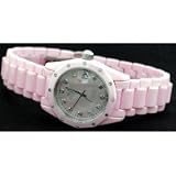 Pink Watch With Diamonds, Oniss Ladies Pink Ceramic Swiss Diamond Watch
