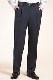 Machine Washable & Tumble Dry Single Pleat Travel Trousers