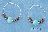 .925 Sterling Silver Turquoise Hoop Earrings by SilverChicks