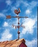 30 Full-Bodied Rooster Weathervane Rust