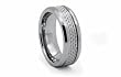 Tungsten Carbide Ring with White Carbon Fiber Inlay 8mm