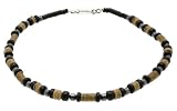 Image of Surf Style Coco Wood Bead, Hematite & Cord Necklace - A