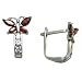 14K White Gold Butterfly January Birthstone Leverback Earrings