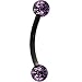 Black Purple Ultra Glitter Acrylic Eyebrow Ring