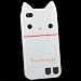 White Rilakkuma Cute Cat TPU Soft Case For iPhone 4