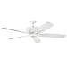 Kichler Lighting 300106WH Monarch 70-Inch Ceiling Fan with White Blade, White