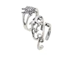 Set of Three Sterling Silver Sea Life Toe Rings
