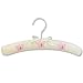 Hangerworld 3 White 11.8inch Kids Cotton Padded Cushioned Top Baby Toddler Garment Coat Hangers with Pink Embroidered Butterfly Design