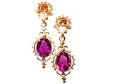 Amethyst and Pearl Drop Earring,14k Yellow Gold