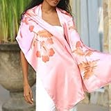 Silk scarf, 'Blossoming Sunset'