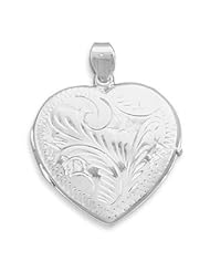 Large Etched Heart Locket