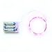 KW-Light Micro LED 20 Pink Color Lights Battery Operated on 7ft Long Silver Color Ultra Thin String Wire