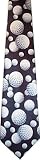 Golf balls black white neck tie