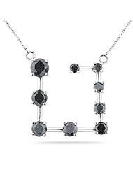 1.78 Cts Black Diamond Geo-Journey Pendant in 14K White Gold
