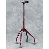 Quad Cane Adult Large - Epoxy-coated, adult straight-neck quad cane with large inverted 