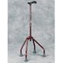 Quad Cane Adult Large - Epoxy-coated, adult straight-neck quad cane with large inverted "V" base. Features include Derby handle and Clip adjustment. Height adjustable grip to floor from 25" to 36" (64 cm. to 91 cm.). Base at its widest is 13" (33 cm.). Fitted with model T12 tips. Available in 3 colors. Indicate color selection in Comments section during Check Out.