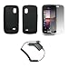 Black Soft Silicone Gel Skin Cover Case + LCD Screen Protector + Rapid Car Charger for Samsung Solstice A887
