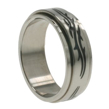 Click here to buy 316L Stainless Steel Ring Spinner Ring. Width: 8mm by ToltecTraders.com.