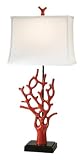 Pack of 2 Vibrant Red Coral Reef Table Accent Lamps