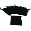 6 Pouches Black Velvet Drawstring Jewelry Bags 3"