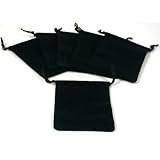 6 Pouches Black Velvet Drawstring Jewelry Bags 3