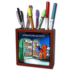  Londons Times Gen. 2 Famous People Places Things - Supermans Secret - Tile Pen Holders-5 inch tile pen holder