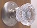 A very affordable Fluted Crystal Glass & Brushed Nickel Passage Door Knob Sets for Modern Doors+includes Our Original Wood Adapters to install in modern pre-drilled doors or replacement set for older doors.