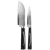Ginsu Hanaita Series 5902 5-Inch Damascus Santoku and 3-Inch Damascus Paring Knife Set by Ginsu