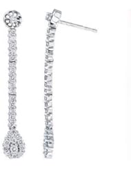 0.50Ct Diamond Drop Dangling Linked Earrings 14K Gold