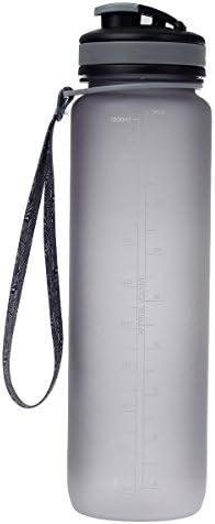 Uzspace Tritan Best Sports Water Bottle, Eco Friendly & BPA-Free, sqc900.01kdl, 32oz, Perfect for Running, Gym, Yoga, Outdoors and Camping, Flip Top, Opens with 1-Click, Durable, Reusable with Leak-Proof Lid Black
