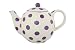 Dexam London Pottery 4 Cup Globe Teapot Aubergine Spots on Ivory