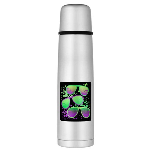 Large Thermos Bottle 80s Sunglasses (Fashion Music Songs Clothes)