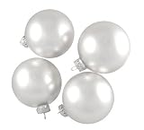 Pack of 4 Matte Silver Glass Ball Christmas Ornaments 4 (100mm)