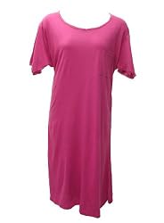 Short Sleeve Fuchsia Cotton Nightgown Plus Size 4X