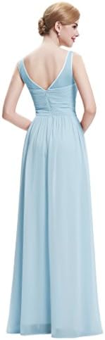 Women's Sleeveless V-Back Prom Dress Ball Gown Dresses Light Blue 2