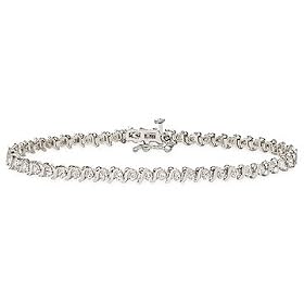 1 Carat Diamond 10K White Gold Tennis Bracelet by Ice.com