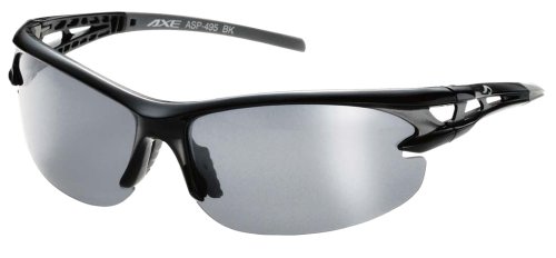 AXE(アックス) 偏光サングラス シャイニーブラック×シルバーミラー  ASP495
