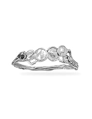 Oxidized Abstract Bangle with Black Onyx
