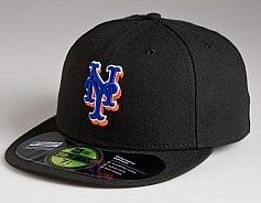 MLB New Era 5950 FITTED New York METS 7-1/8 ALTERNATE Black Hat Cap Authentic