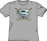 Superman FORE! Golf Clubs Heather Gray Adult T-shirt Tee Shirt