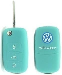 VW Volkswagen LUMINOUS BLUE Remote Flip Key Silicone Protecting Key Case Cover Fob Holder 3 Buttons