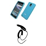 EMPIRE Light Blue Silicone Skin Case Cover + Car Charger (CLA) for AT&T Sam ....