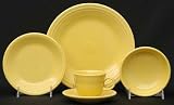 Homer Laughlin Fiesta-Sunflower (Newer) 5 Piece Place Setting, Fine China Dinnerware